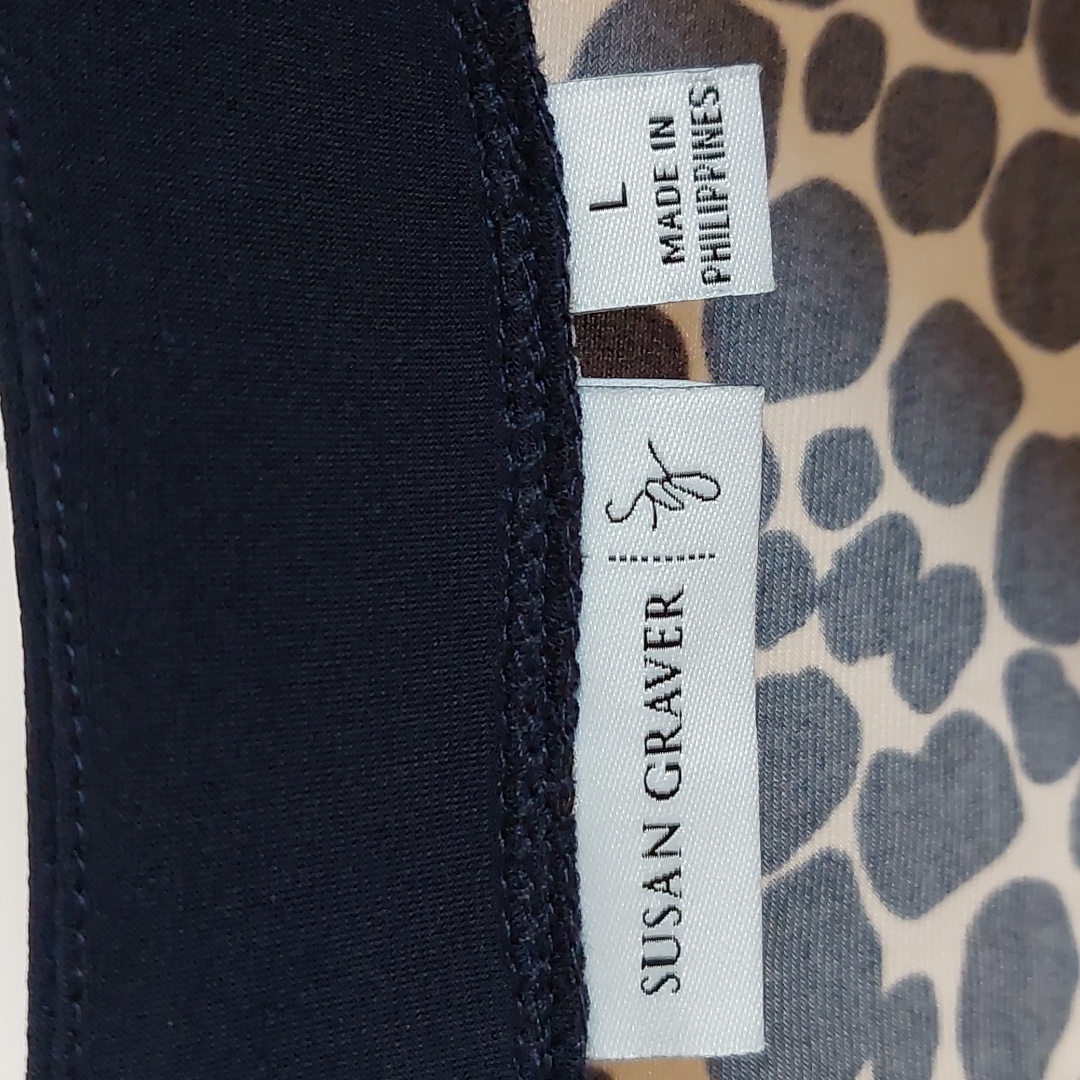 Susan Graver Black And White Top L Euc Sweetheart Neckline — image 2 of 8